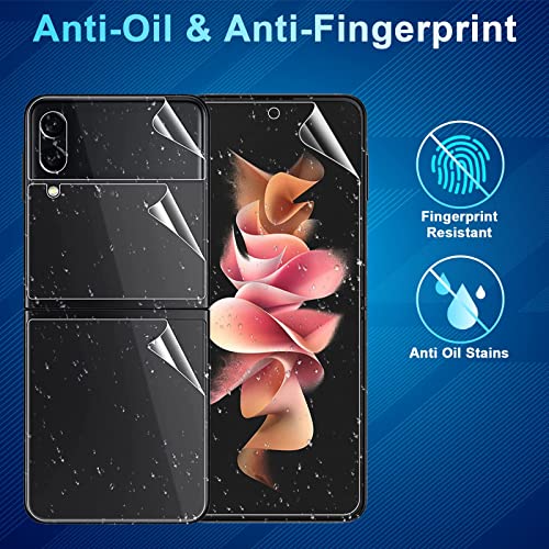 [1Set 5PCS] Galaxy Z Flip 3 Screen Protector, Inside TPU Film + Full Covered Outer + Back Cover Screen Protector, High Clarity, Anti-Shatter, Bubble Free for Samsung Galaxy Z Flip 3 5G Screen Protector