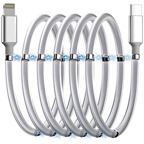 AICase Magnetic Type C to Lightning iPhone Cable Type C Super Organized Charging Magnetic Absorption Nano Data Cable Compatible iPhone 14/13/12/11/Mini/Pro/Max/X/XR/8/SE,iPad Air/Pro/Mini_1