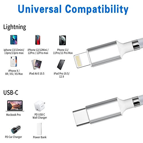 AICase Magnetic Type C to Lightning iPhone Cable Type C Super Organized Charging Magnetic Absorption Nano Data Cable Compatible iPhone 14/13/12/11/Mini/Pro/Max/X/XR/8/SE,iPad Air/Pro/Mini_1
