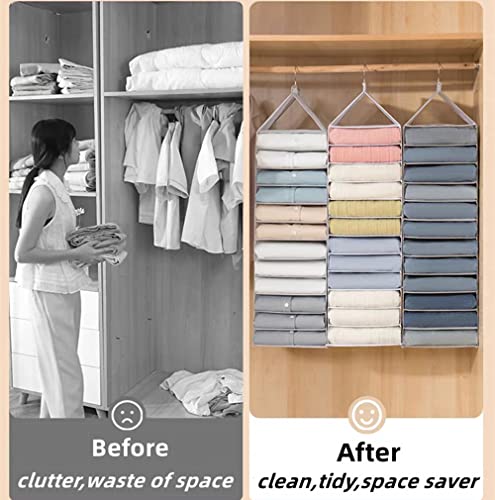 Fordonral Hanging Closet Organizer 12 Shelves, Small Compartments Wardrobe Hanging Organizer for T Shirt Towel Legging Organizer, Space Saving Closet Organizers and Storage, 1 Pack