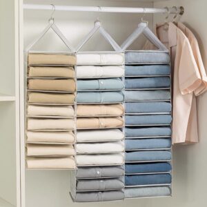 Fordonral Hanging Closet Organizer 12 Shelves, Small Compartments Wardrobe Hanging Organizer for T Shirt Towel Legging Organizer, Space Saving Closet Organizers and Storage, 1 Pack