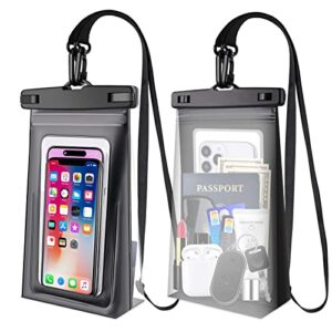 2 pcs large waterproof phone pouch floating, waterproof bag case for iphone 15 14 13 12 11 pro max x xr 8 plus samsung up to 7.2'', water proof phone dry bag for boating swimming kayaking vacation