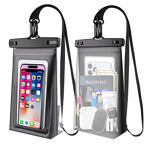 2 pcs Large Waterproof Phone Pouch Floating, Waterproof Bag Case for iPhone 15 14 13 12 11 Pro Max X XR 8 Plus Samsung Up to 7.2'', Water Proof Phone Dry Bag for Boating Swimming Kayaking Vacation