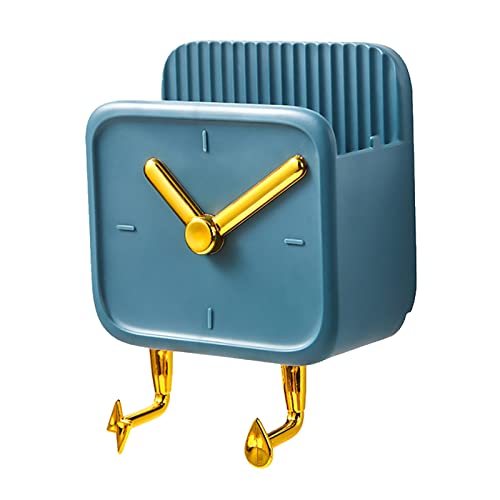 BLMIEDE Hook Rack Wall Mounted Coat Rack Wall Mount Room Clock Rack Wall Mounted Clock Rack Kitchen Aide Dish Rack (Blue, One Size)