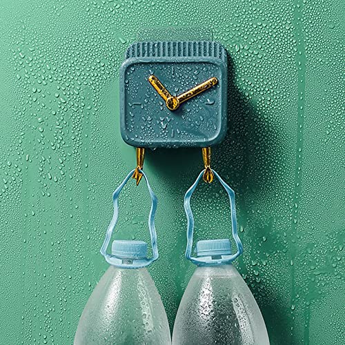 BLMIEDE Hook Rack Wall Mounted Coat Rack Wall Mount Room Clock Rack Wall Mounted Clock Rack Kitchen Aide Dish Rack (Blue, One Size)