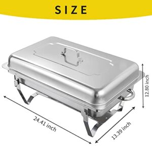 Naviocean Chafing Dish Buffet Set Chafers and Buffet Food Warmers for Parties 8 QT Chafing Servers Dish Stainless Steel Food Catering Chafers for Catering Event Buffet Banquet (2 Packs)