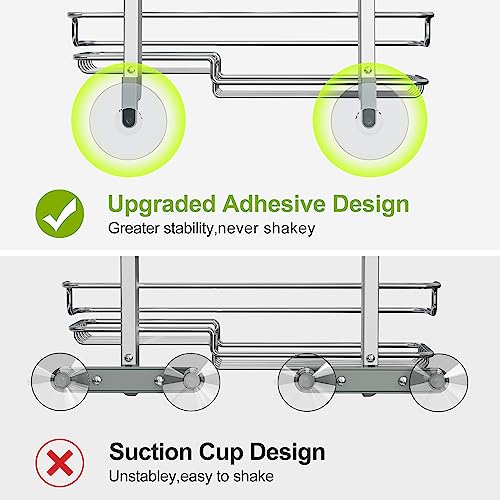 Thideewiz 4 Tier Silver Hanging Shower Caddy Over Shower Head