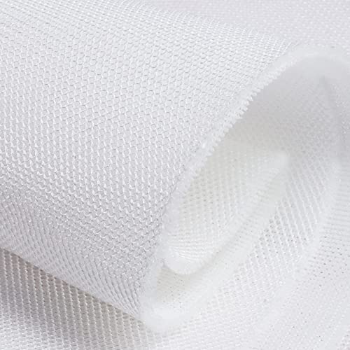 Breathable 3D Air Mesh Fabric,Light 3 Layers Sandwich Spacer Mesh Fabric, Apply to DIY Craft,Upholstery,Home Applications, Chair,Bags,Clothes,Shoes, Lining, 1yard/36"x56",Sold by The Yard (White)