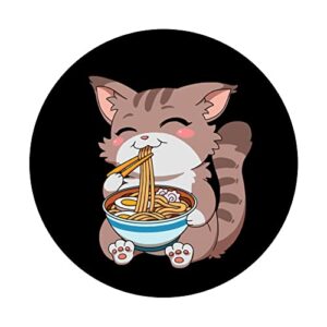 Japanese Kawaii Anime Cat Ramen PopSockets Swappable PopGrip