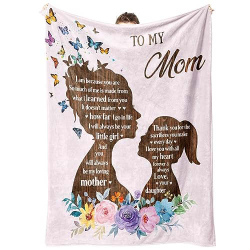 SteadStyle Gifts for Mom from Daughter, Mom Birthday Gifts Blanket, Mom Gifts for Mother's Day Christmas Thanksgiving, Fluffy Blanket for Mom (60" × 50")