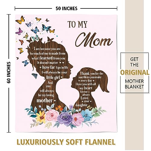 SteadStyle Gifts for Mom from Daughter, Mom Birthday Gifts Blanket, Mom Gifts for Mother's Day Christmas Thanksgiving, Fluffy Blanket for Mom (60" × 50")