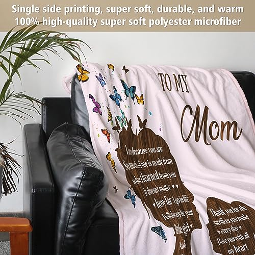 SteadStyle Gifts for Mom from Daughter, Mom Birthday Gifts Blanket, Mom Gifts for Mother's Day Christmas Thanksgiving, Fluffy Blanket for Mom (60" × 50")