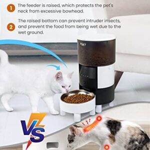 PUET Automatic Cat Feeder with Camera, Timer Voice 1080P HD Video Recording, Height Adjustable 3L WiFi Pet Feeder with 2-Way Audio, Programmable Dog Food Dispenser 1-8 Meal Per Day