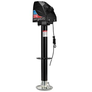 Kohree Electric Trailer Jack 3700lbs, Heavy Duty RV Electric Power Tongue Jack Max 4000lbs for Travel Trailer A-Frame Camper, with Drop Leg & Weatherproof Jack Cover, 22" Lift, 12V DC Black