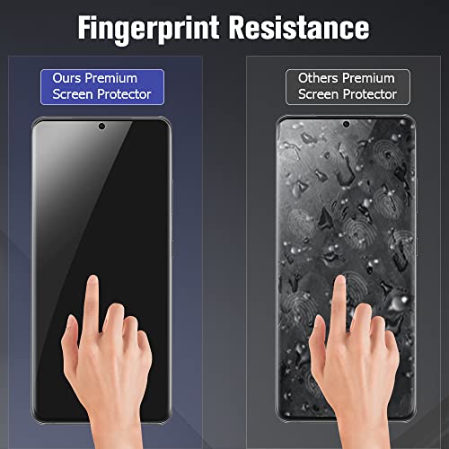 [2+2 Pack] Galaxy S21 Ultra Screen Protector with Camera Lens Protector, 9H Hardness Tempered Glass Ultrasonic Fingerprint Support 3D Curved No Bubbles for Samsung Galaxy S21 Ultra 5G 6.8 Inch