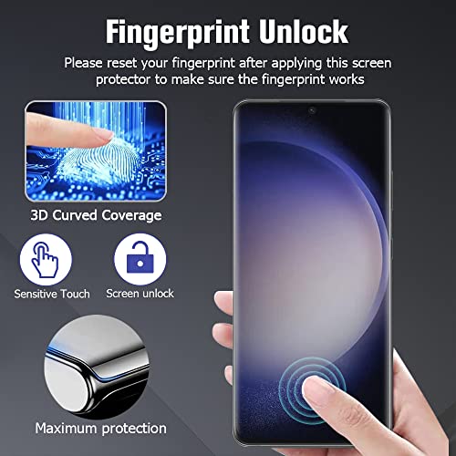 [2+2 Pack] Galaxy S21 Ultra Screen Protector with Camera Lens Protector, 9H Hardness Tempered Glass Ultrasonic Fingerprint Support 3D Curved No Bubbles for Samsung Galaxy S21 Ultra 5G 6.8 Inch