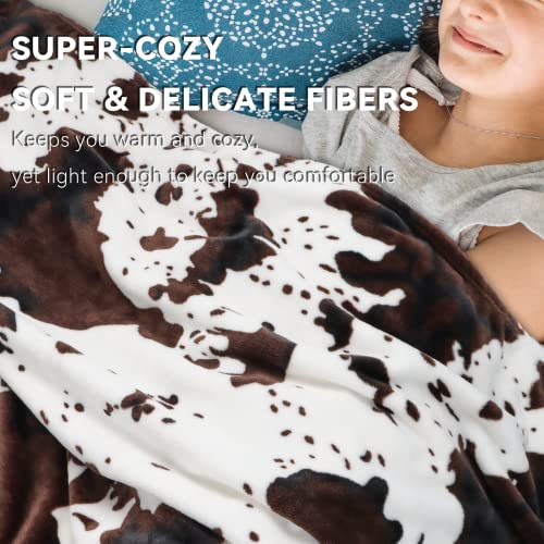 Fleece Blanket Cow Print Soft Throw Blanket Lightweight Throw Blanket