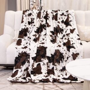 Fleece Blanket Cow Print Soft Throw Blanket Lightweight Throw Blanket