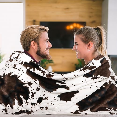 Fleece Blanket Cow Print Soft Throw Blanket Lightweight Throw Blanket