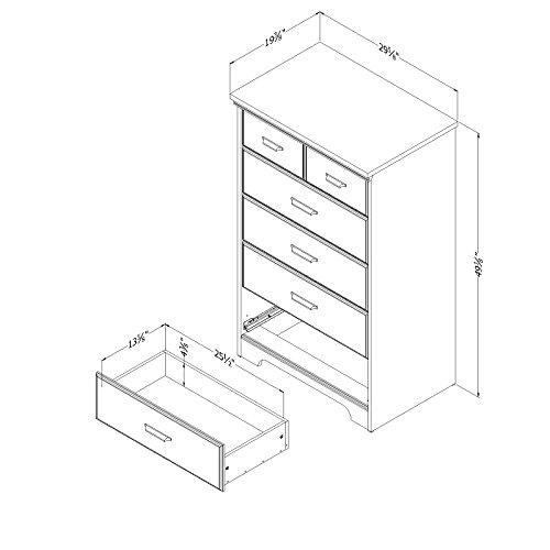 South Shore Versa 5-Drawer Chest Dresser, Gray Maple