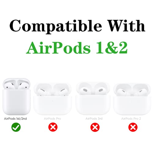 Hyltlin Case for AirPods 1&2, Soft Silicone 3D Cool Fashionable Suitcase Design Shockproof AirPods Charging Case with Metal Keychain for Men Women Kids Teens Boys Girls (Black,1&2)