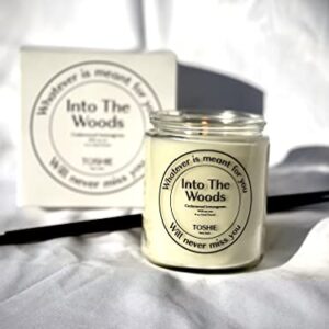 Into The Woods | Cedarwood and Lemon Grass Organic Essential Oils, Winter Highly Scented Hand Poured Soy Candles For Home | 8oz Clear Jar, 40 Hour Burn Time, Made in the USA (In to The woods)