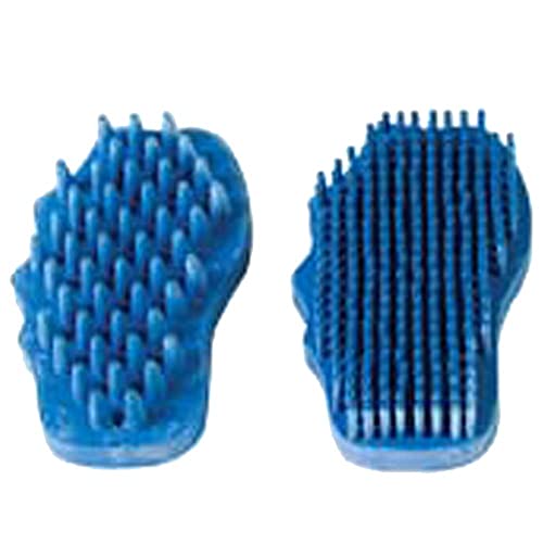 HILASON Set of 2 Horse Cleaner and Groomer Brush Blue