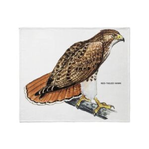 cafepress red tailed hawk bird throw blanket super soft fleece plush throw blanket, 60"x50"