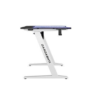 Atlantic Dardashti PC Computer, Home Office Gaming Table Z Shaped Gamer Workstation with Cup Holder and Headphone Hook, Z1-21, Cobalt Blue Desk