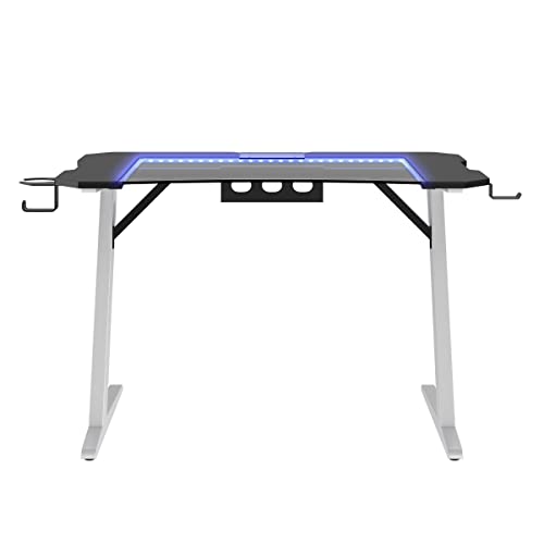 Atlantic Dardashti PC Computer, Home Office Gaming Table Z Shaped Gamer Workstation with Cup Holder and Headphone Hook, Z1-21, Cobalt Blue Desk