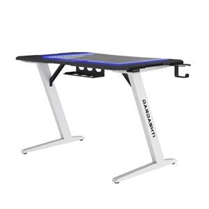 Atlantic Dardashti PC Computer, Home Office Gaming Table Z Shaped Gamer Workstation with Cup Holder and Headphone Hook, Z1-21, Cobalt Blue Desk