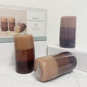 Cafemoon Scented Pillar Candles, Set of 3 Slightly Distorted Pillar Candles