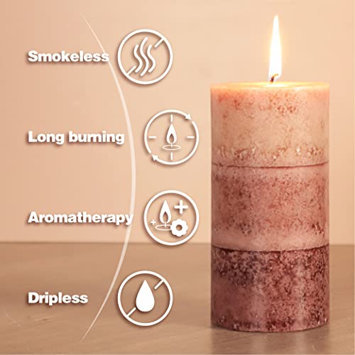 Cafemoon Scented Pillar Candles, Set of 3 Slightly Distorted Pillar Candles