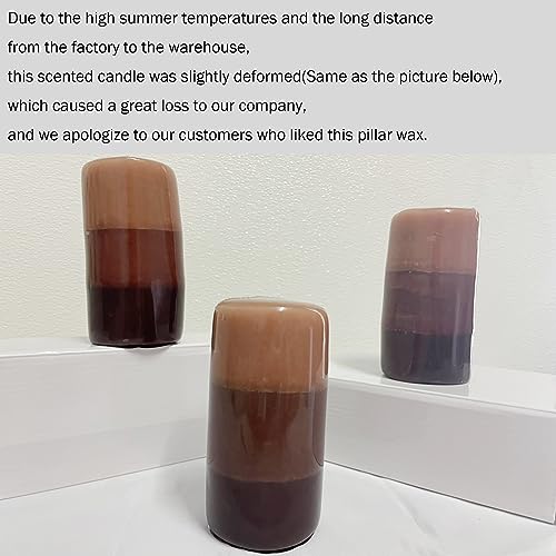 Cafemoon Scented Pillar Candles, Set of 3 Slightly Distorted Pillar Candles