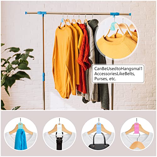 80 Pcs Clothes Hanger Connector Hooks, 4 Colors Magic Hanger Hooks Heavy Duty Cascading Connection Hooks Space Saving Hanger Extenders Clips for Clothes for Organizer Closet