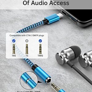 USB C to 3.5mm Audio Adapter, Male to Female Aux Cable for Samsung Galaxy S23 S22 Ultra S22+ S21 Plus S20 FE, Google Pixel 7 Pro 6 6a 5 5a 4 XL, iPhone 15 USBC Stereo Jack Headphone Dongle Adaptor