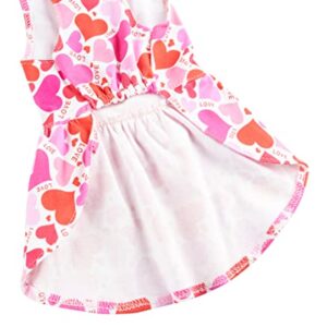 Mother's Valentines Day Love Heart Mom Dog Dress, Dog Valentine Dresses Clothes for Small Dogs Girl, Pink Medium M Size