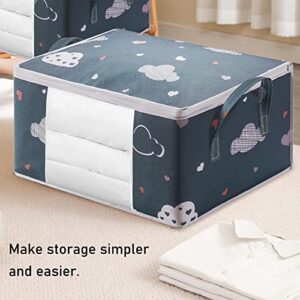 Comforter Storage Bag, Large Capacity Folding Organizer Bag for King/Queen Comforters, Pillows, Blankets, Bedding/Quilt, Blanket, Duvet, Mothproof Space Save