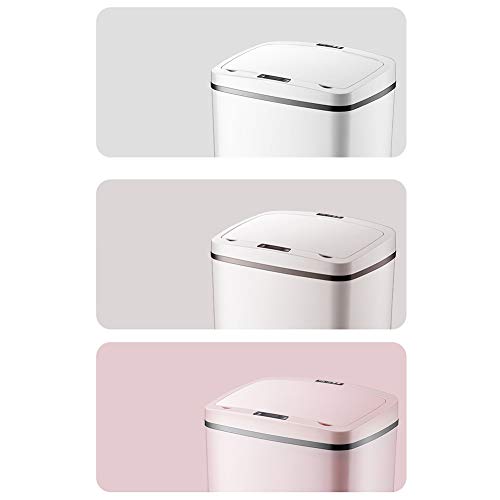 HZTEC Kitchen Trash Can Trash Can with Lid Induction Home Smart with Lid Kitchen Living Room Bedroom Bathroom 12L ( Color : Pink )