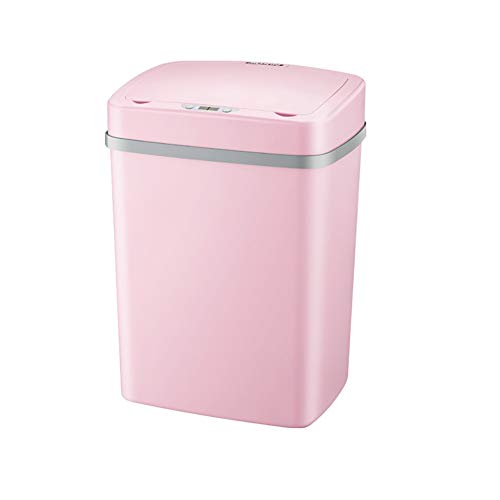 HZTEC Kitchen Trash Can Trash Can with Lid Induction Home Smart with Lid Kitchen Living Room Bedroom Bathroom 12L ( Color : Pink )