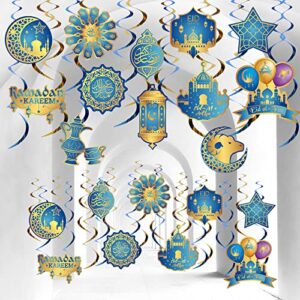 Ramadan Mubarak Decorations Eid Mubarak Hanging Swirl Ceiling Foil Decor Ramadan Decorations for Home Eid Al-fitr Party