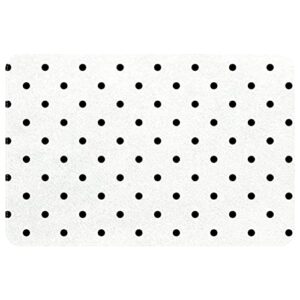 white and black polka dot, indoor door mat durable front door mats entryway rug non-slip absorbent area rugs resist dirt rugs for room decor, 24"x16"