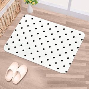 White and Black Polka Dot, Indoor Door Mat Durable Front Door Mats Entryway Rug Non-Slip Absorbent Area Rugs Resist Dirt Rugs for Room Decor, 24"x16"