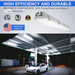 4FT LED Vapor Tight Lights, 40W-50W-60W Selectable,3CCT 3000K-4000K-5000K LED Vapor Proof Light, IP66 100-277V LED Shop Light for Car Wash, Garage, Walk-in Freezer, UL&DLC Listed (6 Pack)