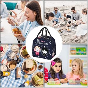 Insulated Lunch Bags for Boys Girls Wed-nesday Enid Waterproof Lunch Tote Bag Teens Adults Large Capacity Zipper Cooler Tote Bag for School/Work/Picnic/Travel