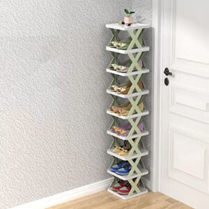 9 tier shoe storage organizer, multifunctional free standing shoe shelf for home, entryway, hallway, living room, bedroom, balcony, 10.2*9.4*52.3 inches ( color : green , size : 26*24*133cm )