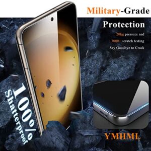 YMHML 3 Pack for Samsung Galaxy S23 Screen Protector Tempered Glass Upgrade Fingerprint Unlock Compatible with 3 Pack Camera Lens Protector, HD Clear Case Friendly Full Screen Protector for Galaxy S23