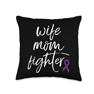 lupus awareness products 250 lupus awareness purple ribbon wife mom fighter throw pillow, 16x16, multicolor