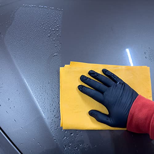 MarcoFiber Car Shammy Chamois Leather Set of 2- Absorber Chamois - Car Drying Shammy - Car Wash Leather - Shami Towel - Miracle Absorber Towel, Dry Chamois Cleaner (Yellow)