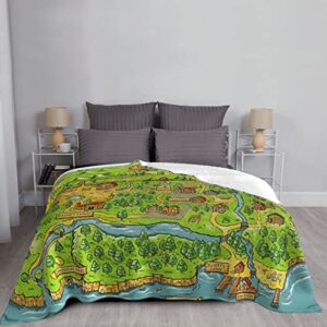 Stardew Valley Map Ultra-Soft Micro Fleece Blanket Ultra Soft Micro Fleece Blanket Cozy Warm Throw Blanket Suitable for All Living Rooms Bedrooms Sofa